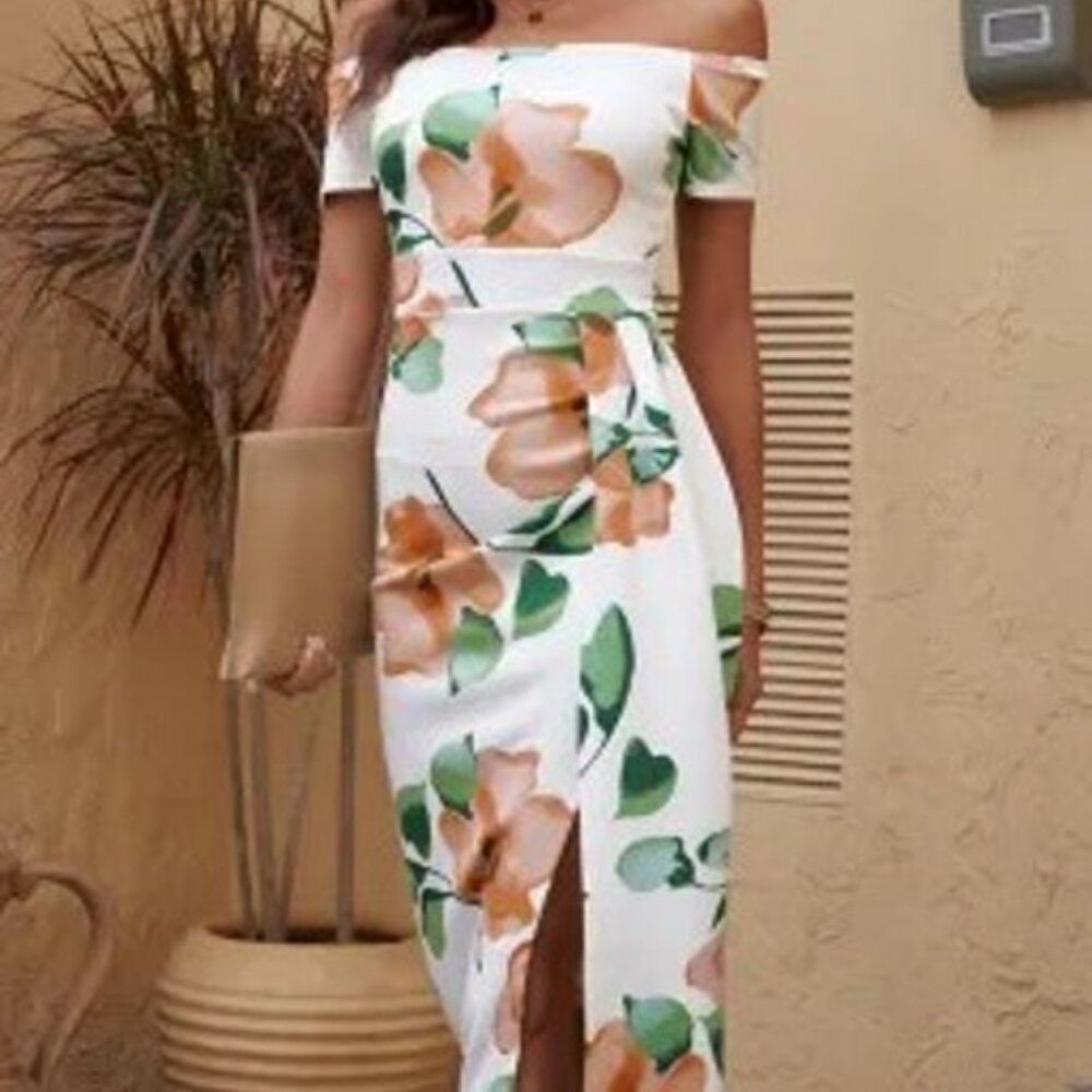 Off shoulder Midi Dress